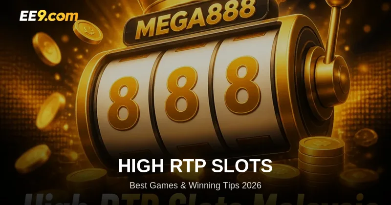 Mega888 high RTP slot game with golden crown and coins at EE9 Online Casino Malaysia