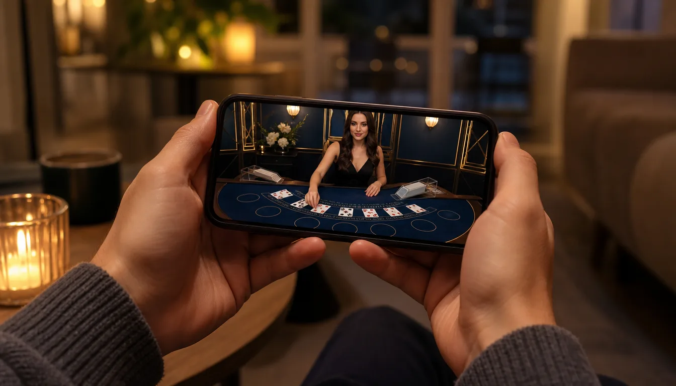Playing live blackjack on mobile at EE9 Casino Malaysia with real dealer streaming in HD