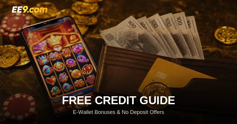 Free credit wallet casino Malaysia guide showing mobile slots and e-wallet payment at EE9